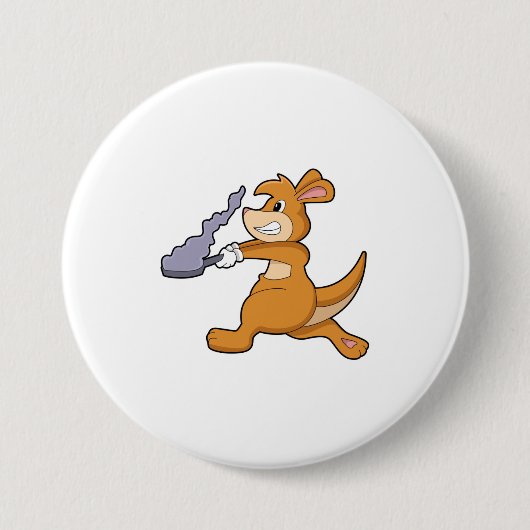 Badge Rond 7,6 Cm Kangaroo as Cook (Devant)