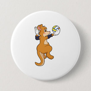 Badge Rond 7,6 Cm Kangaroo pour le volleyball