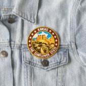 Badge Rond 7,6 Cm Kansas (En situation)