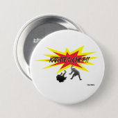 BADGE ROND 7,6 CM KARATE☆CHOP!! (Devant & derrière)