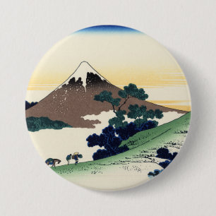 Badge Rond 7,6 Cm Katsushika Hokusai. Le col de l'Inume dans la prov