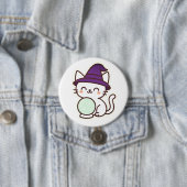 Badge Rond 7,6 Cm Kawaii Halloween Chat - Magique & Adorable Éffraya (En situation)