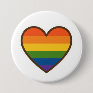 Badge Rond 7,6 Cm Kawaii LGBTQ+ Pride Coeur