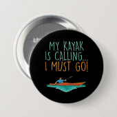 Badge Rond 7,6 Cm Kayaking Kayak cadeau (Devant & derrière)