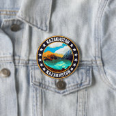 Badge Rond 7,6 Cm Kazakhstan (En situation)
