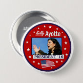Badge Rond 7,6 Cm Kelly Ayotte pour le président 2016 (Devant & derrière)