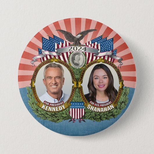 Badge Rond 7,6 Cm Kennedy Shanahan 2024 - Campagne collective (Devant)
