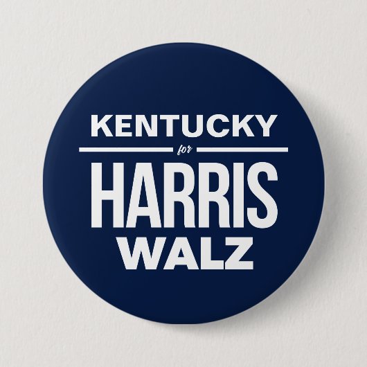 Badge Rond 7,6 Cm Kentucky pour Harris Walz (Devant)