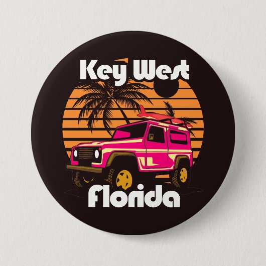 Badge Rond 7,6 Cm Key West Florida (Devant)
