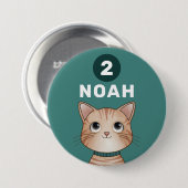 Badge Rond 7,6 Cm Kitten with custom age and name (Devant & derrière)