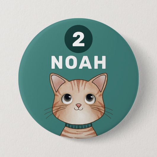 Badge Rond 7,6 Cm Kitten with custom age and name (Devant)