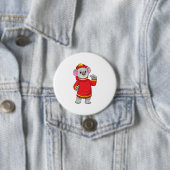 Badge Rond 7,6 Cm Koala as Firefighter with Helmet (En situation)