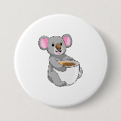 Badge Rond 7,6 Cm Koala avec Coffee Cup (Devant)