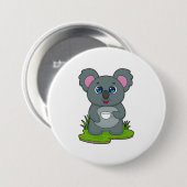 Badge Rond 7,6 Cm Koala avec tasse de café (Devant & derrière)