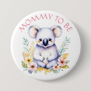 Badge Rond 7,6 Cm Koala Bear Thème C'est un Baby shower de fille