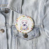 Badge Rond 7,6 Cm Koala Ours Thème Anniversaire Fille Personnalisée (En situation)
