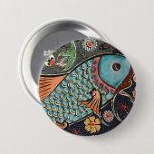 Badge Rond 7,6 Cm Koi Mosaic (Devant & derrière)