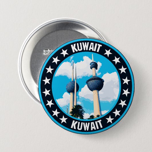 Badge Rond 7,6 Cm Koweït (Devant & derrière)