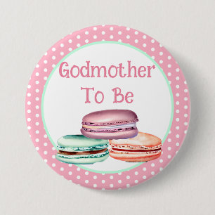 Badge Rond 7,6 Cm La Baby shower-mère de la fille Macaron