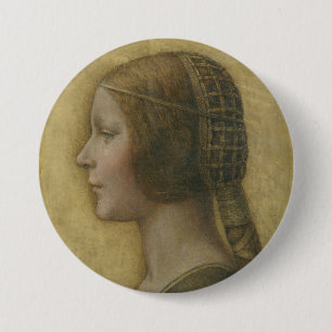 Badge Rond 7,6 Cm La Belle Princesse (par Léonard de Vinci)