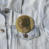 Badge Rond 7,6 Cm La Belle Princesse (par Léonard de Vinci) (En situation)