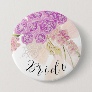 Badge Rond 7,6 Cm La Boca Rosa fard à joues bow et bouquet Mariées
