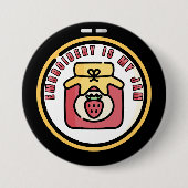 Badge Rond 7,6 Cm La broderie est ma confiture (Devant)