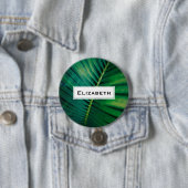 Badge Rond 7,6 Cm La Feuille verte Forêt tropicale Nature Photo (En situation)
