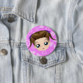 Badge Rond 7,6 Cm La fille mignonne de Chibi collant la langue se (En situation)