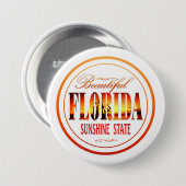 Badge Rond 7,6 Cm La Floride Etats-Unis (Devant & derrière)