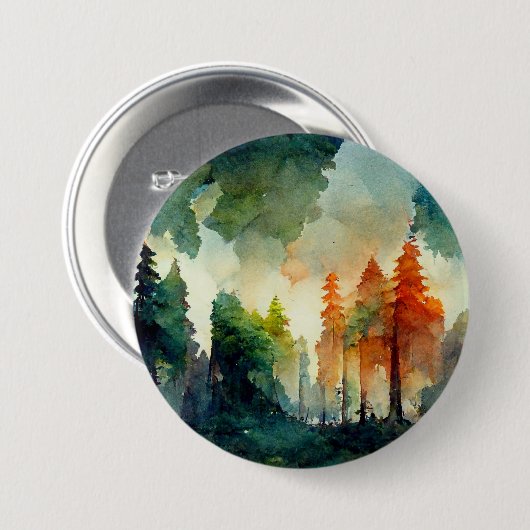 Badge Rond 7,6 Cm La forêt (nature) (Devant & derrière)
