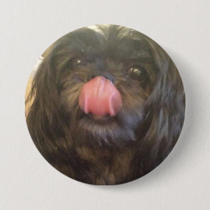 Badge Rond 7,6 Cm La goupille mignonne de chien, et la langue