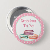 Badge Rond 7,6 Cm La grand-mère Baby shower de la fille Macaron (Devant & derrière)