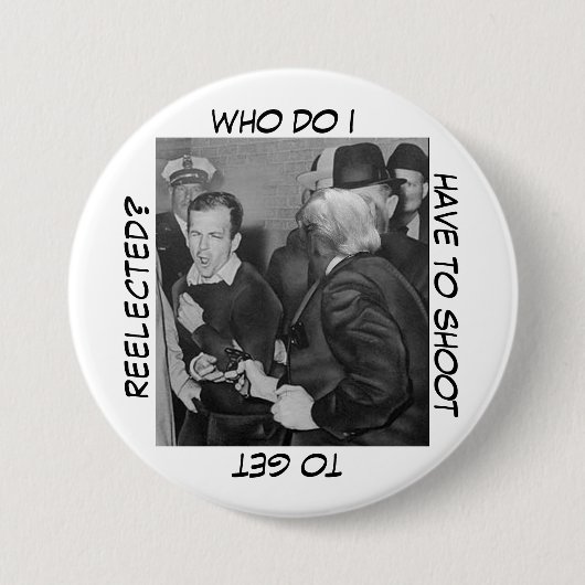 Badge Rond 7,6 Cm La grande question de Trump (Devant)