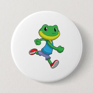 Badge Rond 7,6 Cm La grenouille comme coureur à la course