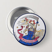 Badge Rond 7,6 Cm La mort noire froncée (Devant & derrière)