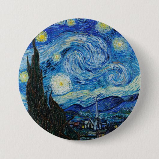 Badge Rond 7,6 Cm La nuit étoilée de Van Gogh (Devant)