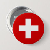 Badge Rond 7,6 Cm La qualité du drapeau suisse (Devant & derrière)