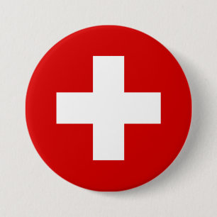 Badge Rond 7,6 Cm La qualité du drapeau suisse