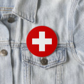 Badge Rond 7,6 Cm La qualité du drapeau suisse (En situation)