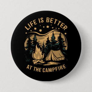 Badge Rond 7,6 Cm La Vie Est Meilleure Au Camping Camping Camper Cam