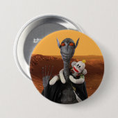 Badge Rond 7,6 Cm La vie sur Mars (Devant & derrière)