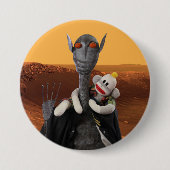 Badge Rond 7,6 Cm La vie sur Mars (Devant)