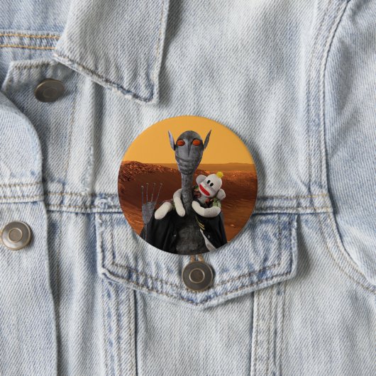 Badge Rond 7,6 Cm La vie sur Mars (En situation)