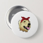 Badge Rond 7,6 Cm Labrador avec Bandana (Devant & derrière)