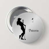 Badge Rond 7,6 Cm Ladies Golfer Personal (Devant & derrière)