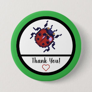 Badge Rond 7,6 Cm Ladybug, le meilleur animateur de pixels