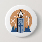 Badge Rond 7,6 Cm Laisser la foi briller : Thème hiver (Devant)
