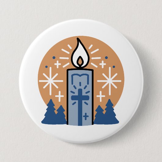 Badge Rond 7,6 Cm Laisser la foi briller : Thème hiver (Devant)