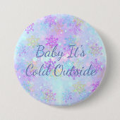 Badge Rond 7,6 Cm Laisser les boutons Neige (Devant)